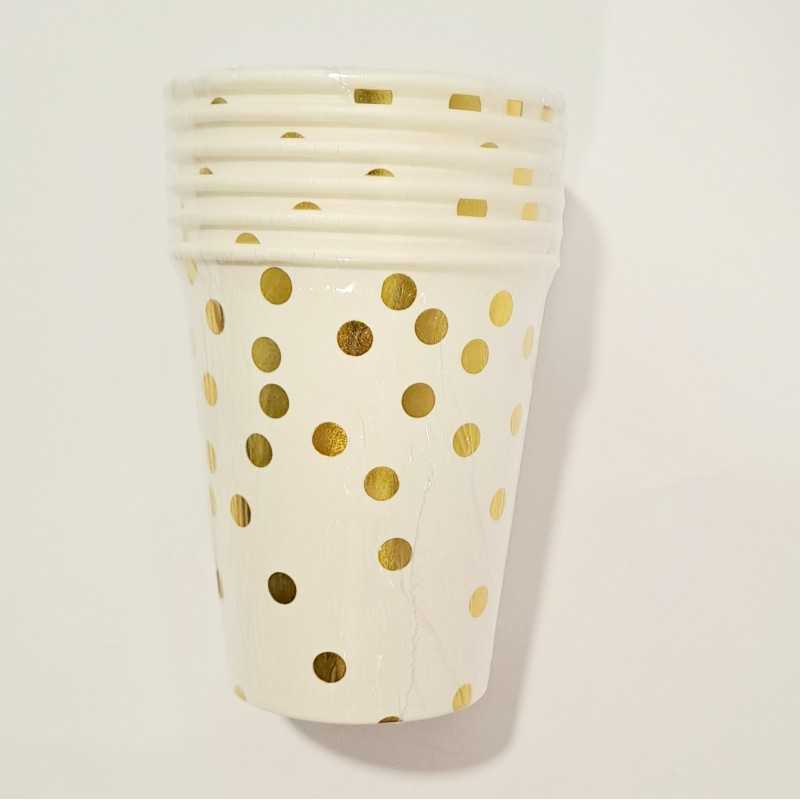 Party čaša Bijela sa zlatnim tufnama 6/1