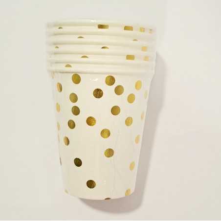 Party čaša Bijela sa zlatnim tufnama 6/1