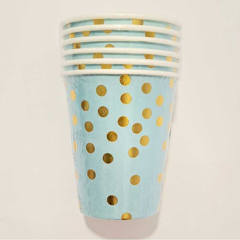 Party čaša Plava sa zlatnim tufnama 6/1