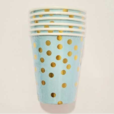 Party čaša Plava sa zlatnim tufnama 6/1