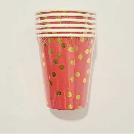 Party čaša Crvena sa zlatnim tufnama 6/1