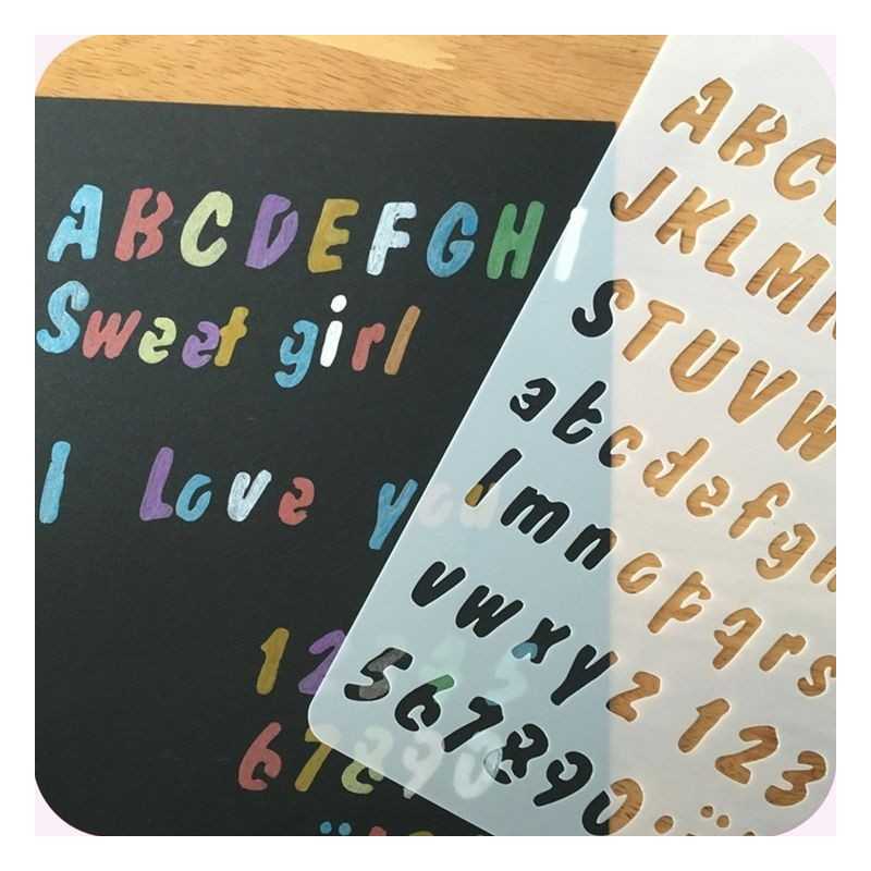 Plastični stencil Abeceda