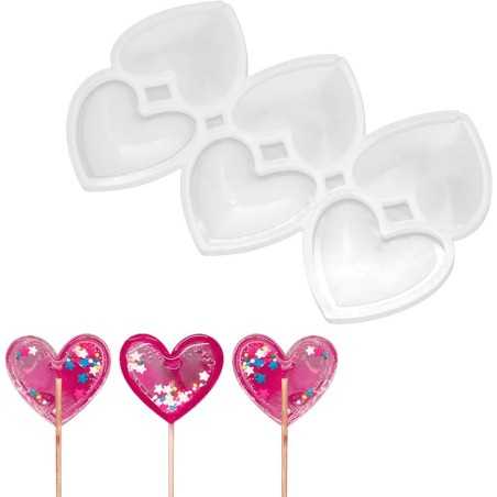 Silikonski kalup Lolipop Srca 6/1