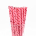Papirne slamčice roze sa crvenim tufnama
