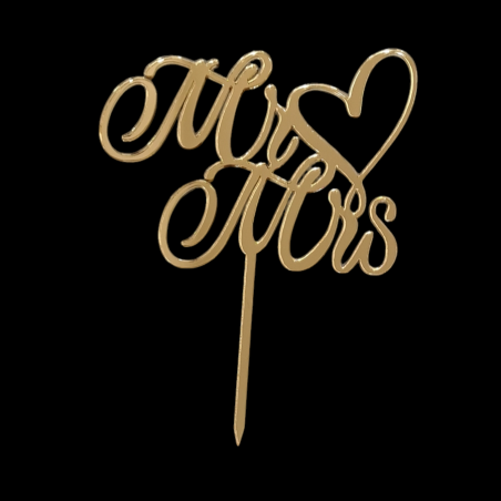 Bh topper Mr&Mrs srce- zlatni