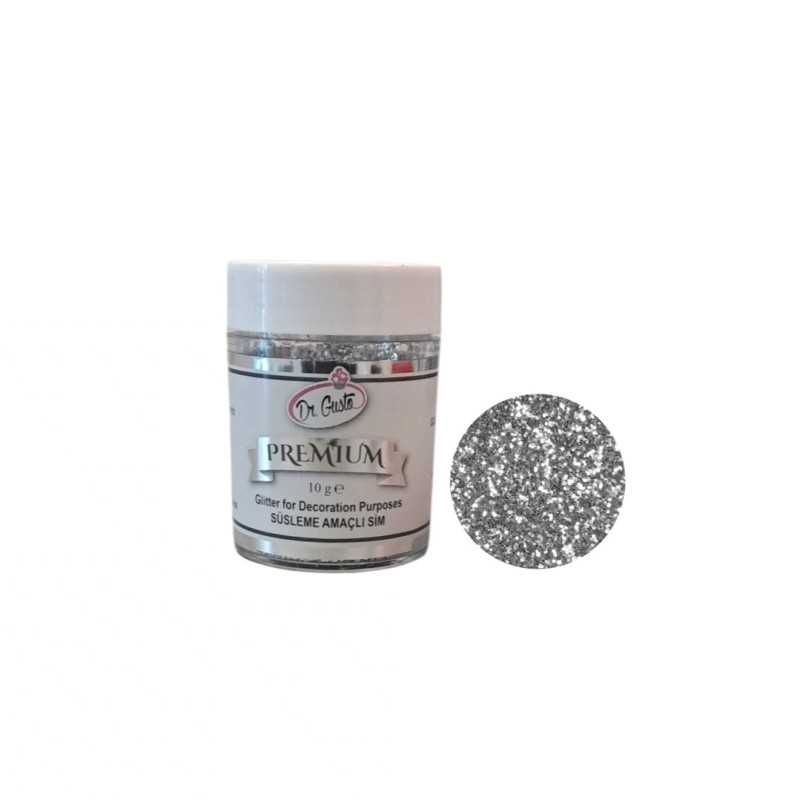 Dr.Gusto Premium Glitter (Nejestivi) Srebreni 10g