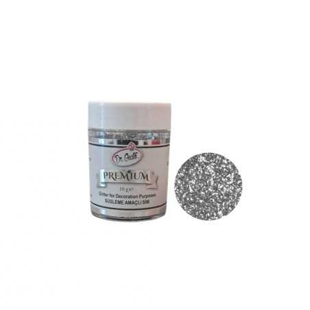 Dr.Gusto Premium Glitter (Nejestivi) Srebreni 10g