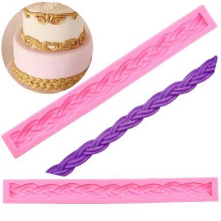 Cesil Silikonski Kalup Oblik Pletenice 23x1,5cm