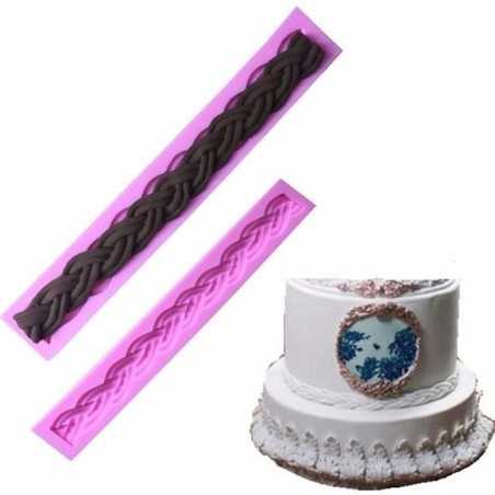 Cesil Silikonski Kalup Oblik Pletenice 23x1,5cm