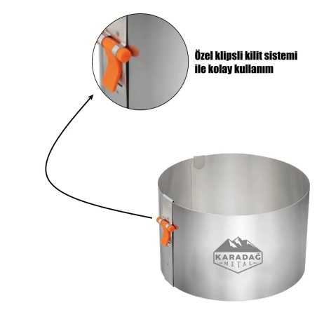 Podesivi Inox kalup 15-30cm H11cm Karadag Metal