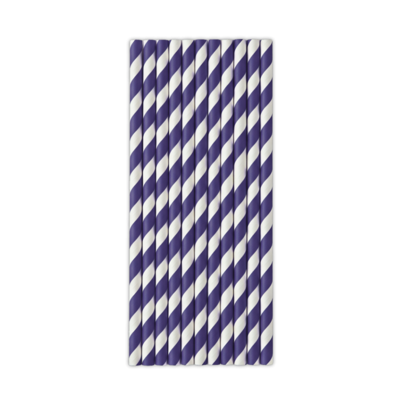 Papirna slamčica ljubičasta spiralna 20cm
