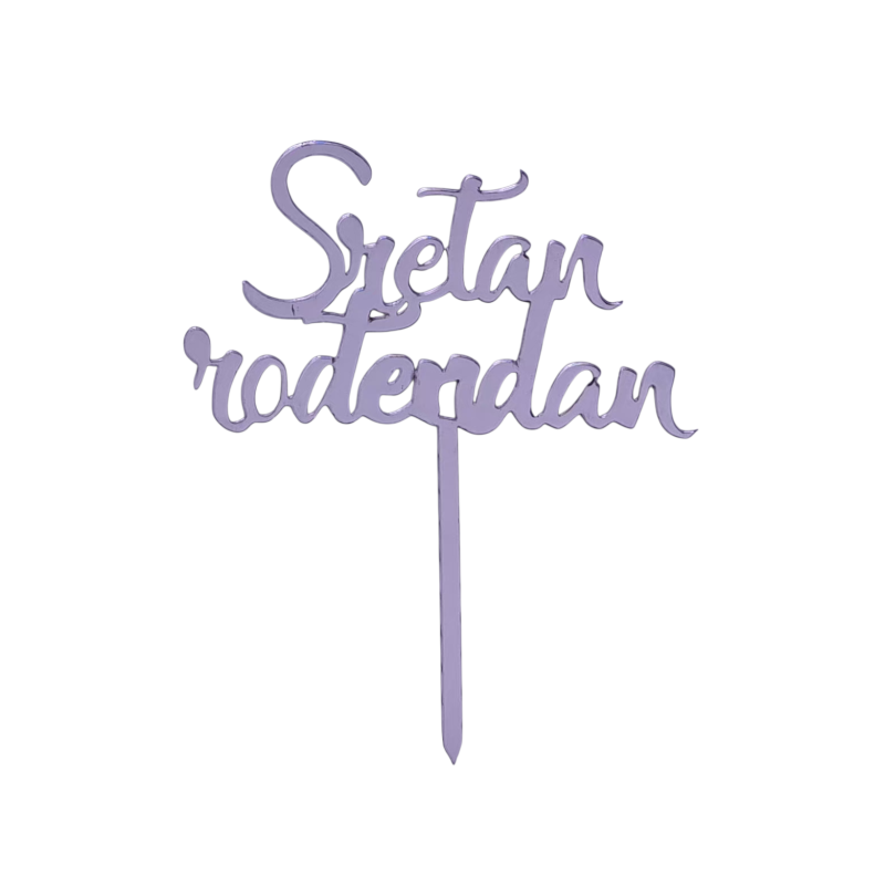 BH Topper Sretan rođendan srebreni