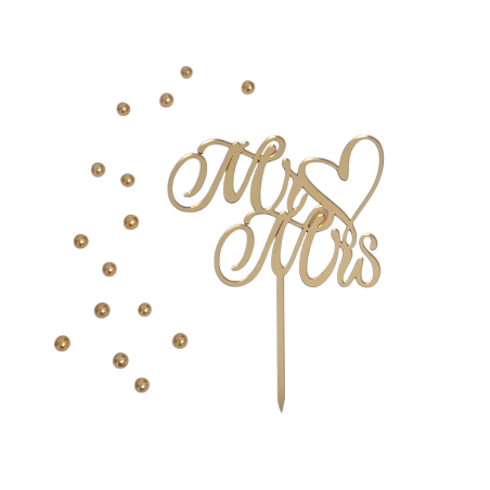 Bh topper Mr&Mrs srce- zlatni