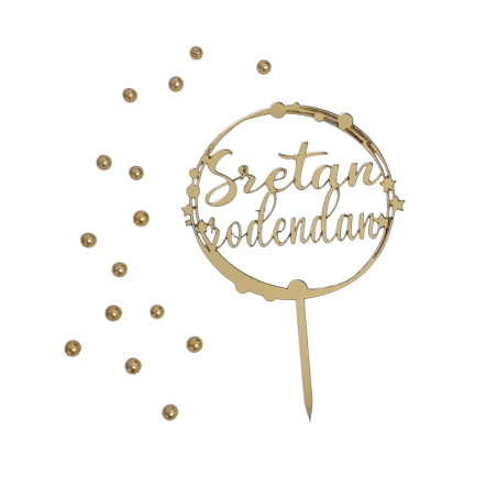 BH Topper Sretan rođendan zlatni krug