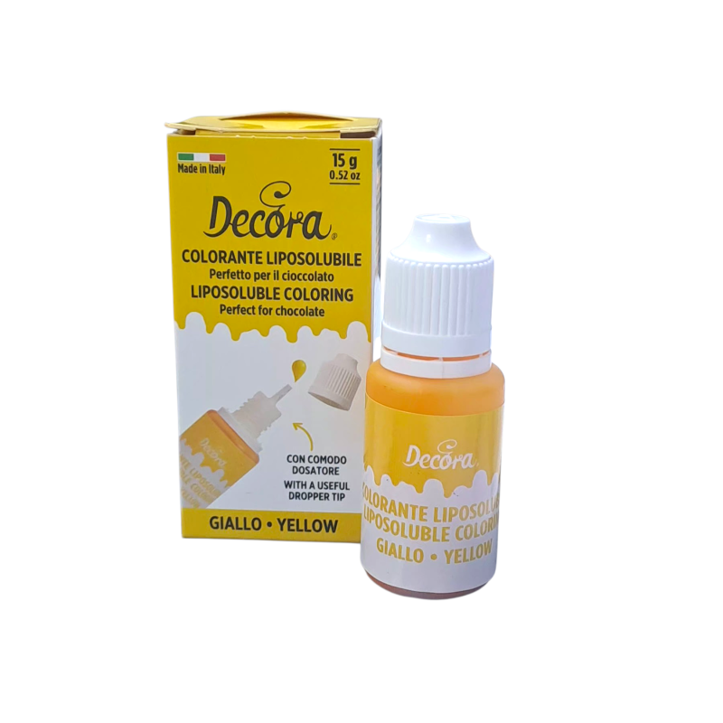 Decora Žuta Tečna Uljna boja za čokoladu 15g