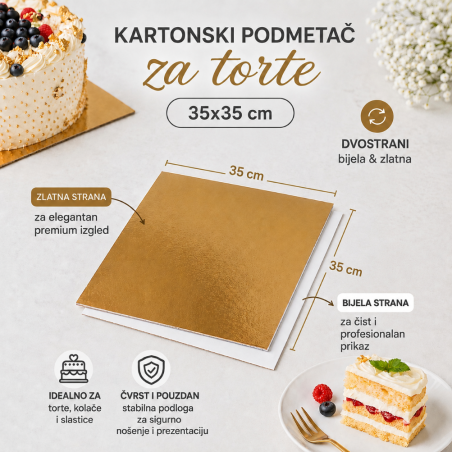 Podmetač Zlatni/Bijeli 3 mm - 35x35 cm 25/1