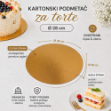 Podmetač Bijeli/Zlatni 3mm - fi 28 cm