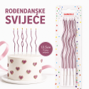 Svijeća Roza Vijugava 6/1