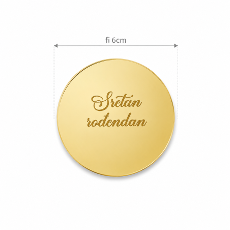 BH Topper Sretan Rođendan zlatna pločica