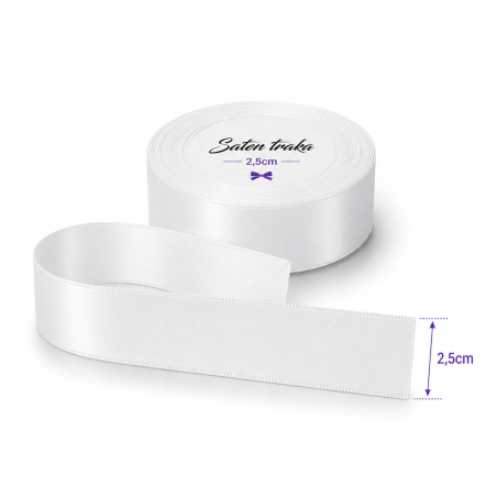 Saten traka 4 cm bijela
