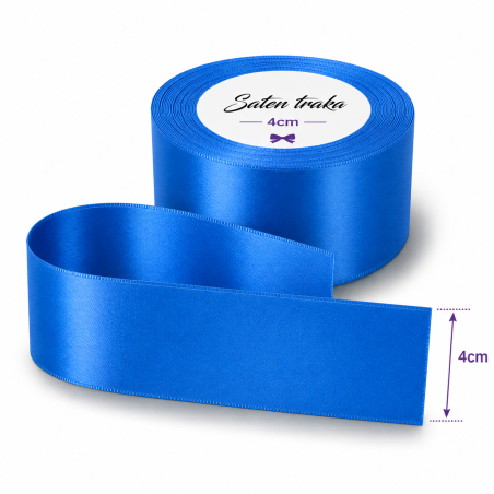Saten traka 4 cm plava