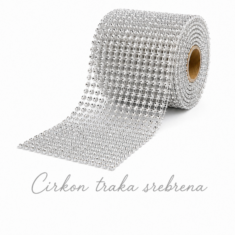 Ukrasna Traka Srebrena 1mx10cm