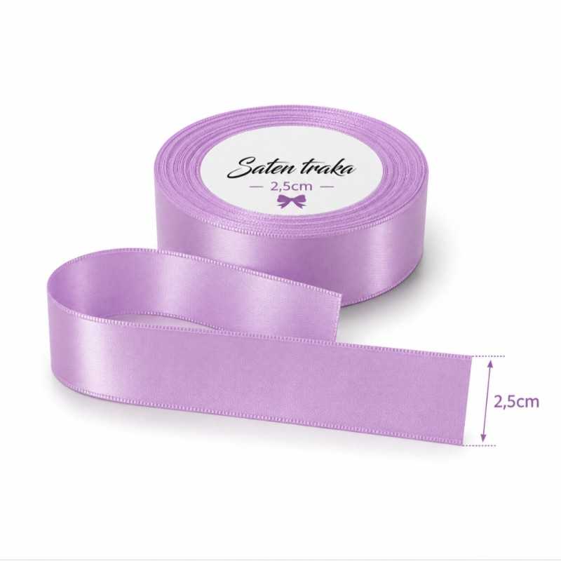 Saten traka 2,5 cm lila