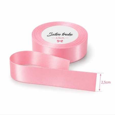 Saten traka 2,5 cm roza