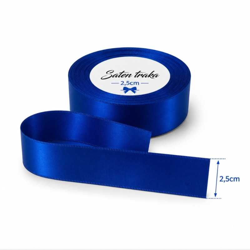 Saten traka 2,5 cm plava