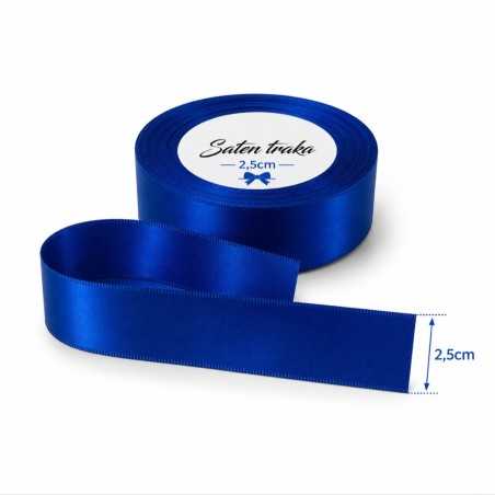 Saten traka 2,5 cm plava