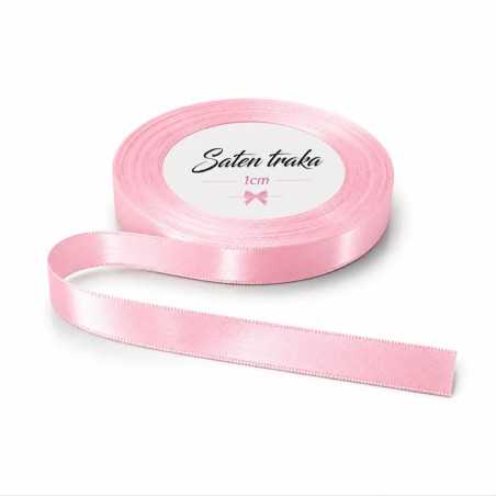 Saten traka 1 cm roza