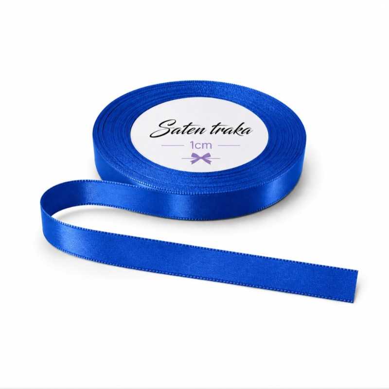 Saten traka 1 cm plava