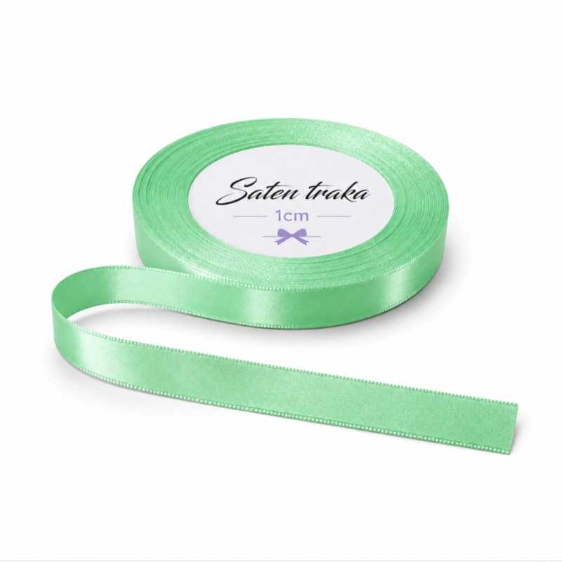 Saten traka 1 cm zelena