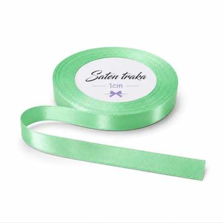 Saten traka 1 cm zelena