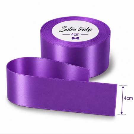Saten traka 4 cm ljubičasta