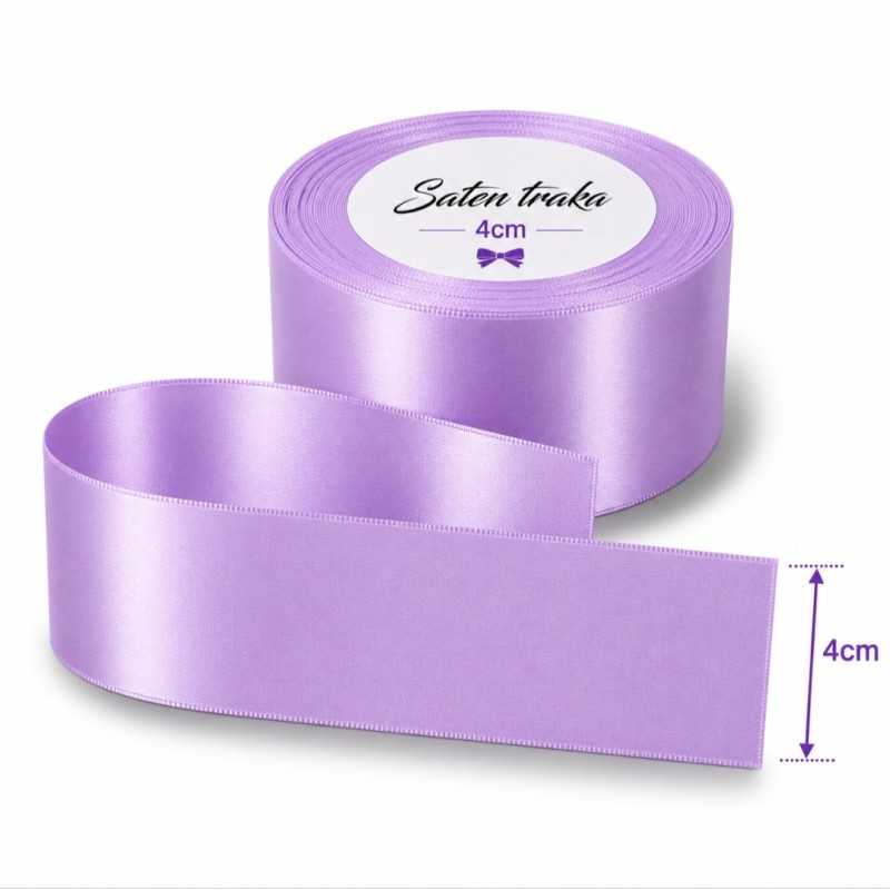 Saten traka 4cm lila