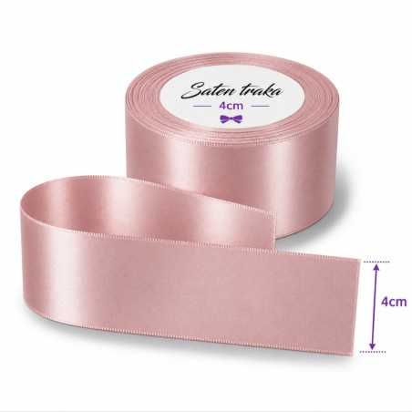 Saten traka 4 cm prljavo roza