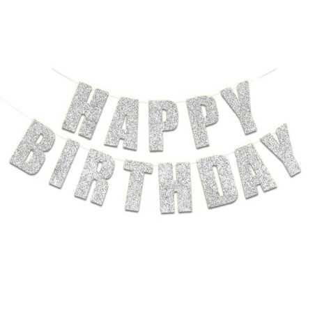 Topper banner Happy Birthday srebreni 12/1