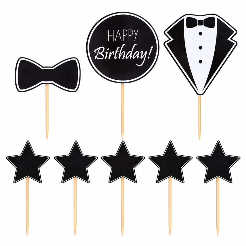DS 3D Toper M Happy birthday crni