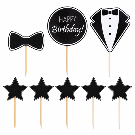 DS 3D Toper M Happy birthday crni