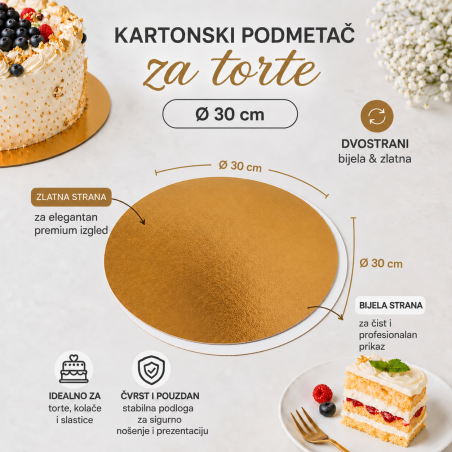Podmetač Zlatni/Bijeli 3mm - fi 30 cm 25/1
