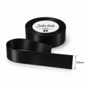 Saten traka 2,5 cm crna