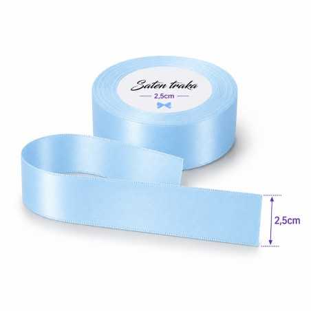 Saten traka 2,5 cm baby plava